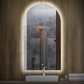 Specchio LED Semiovale 2 | Controllo tramite interruttore a muro | Luce bianca fredda - Reyze Serie Ambient Modello 1